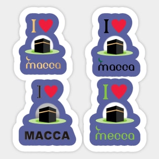 Hajj, Macca, Kaaba, Umrah, Makkah sticker, I love Macca, sticker pack, great gift for Muslims going to hajj or Umrah in the Kingdom of Saudi Arabia Sticker